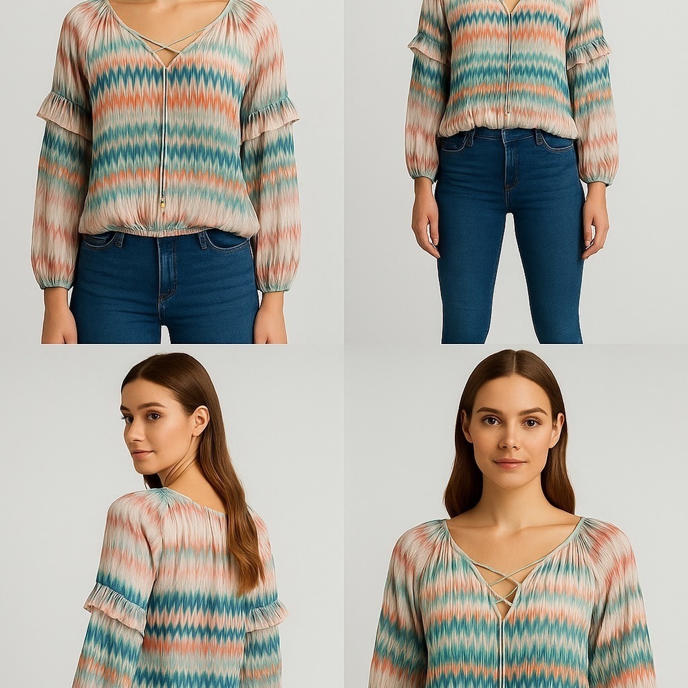 INC multicolor Boho peasant blouse - Picture 9 of 9